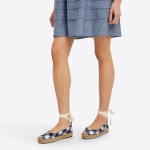 NWT Draper James Georgia Espadrilles in Navy Gingham